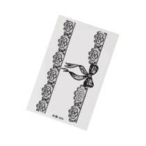Tatuagem Temporária Com Padrão De Listras De Renda Floral, Não Refletiva, Dura Até Duas Semanas