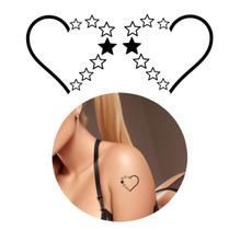 Tatuagem Temporária Coração E Estrelas - 3I