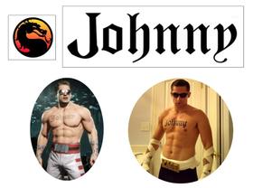 Tatuagem temporária cosplay Johnny Cage Mortal Kombat