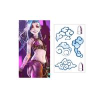 Tatuagem temporária cosplay lol jinx 6x10cm