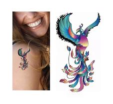 Tatuagem Temporária De Fênix Colorida Tatuagem Temporária De Fênix Colorida