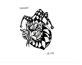 Tatuagem Temporária Delicada Cartela Palhaço Risada Terror Tatuagem Temporária Delicada Cartela Palhaço Risada Terror