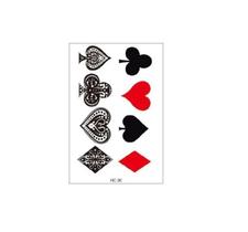 Tatuagem Temporária Delicada Cartela Poker Carta Baralho