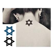 Tatuagem Temporária Dupla Estrela 6 Pontas Tatuagem Temporária Dupla Estrela 6 Pontas