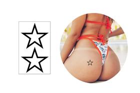 Tatuagem Temporária Estrela Dupla Sexy - 4,5cm Tatuagem Temporária Estrela Dupla Sexy - 4,5cm