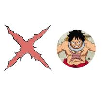 Tatuagem Temporária Estrela Peito Luffy Cosplay One Piece A4