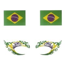 Tatuagem Temporária Facial Brasil - 4 Tatuagens