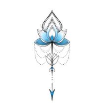 Tatuagem Temporária Fake Resistente a Água Para os Seios Flor de Mandala 95x38mm Tatuagem Temporária Fake Resistente a Água Para os Seios Flor de Mandala 95x38mm