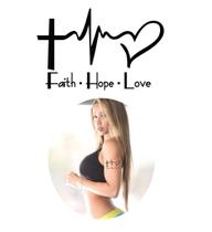 Tatuagem Temporária Fé Esperança E Amor Crucifixo - 3I
