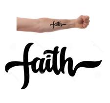 Tatuagem Temporária Fé Palavra Inglês Religião Tatuagem Temporária Fé Palavra Inglês Religião