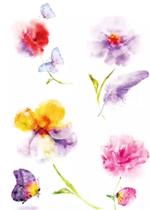 Tatuagem Temporária Floral Delicada Borboleta L2126