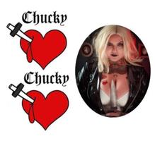 Tatuagem temporária folha A4 24 tatuagens noiva chucky