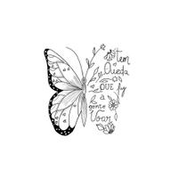 Tatuagem Temporária Frase Borboleta 8X8 Cm