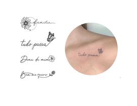 Tatuagem Temporária Frases Delicadas Cartela