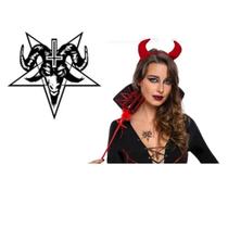 Tatuagem temporária halloween bode satâ bruxas Tatuagem temporária halloween bode satâ bruxas