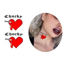 Tatuagem temporária haloween noiva do chucky cosplay