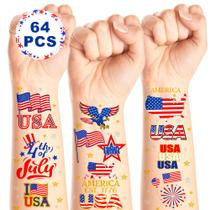 Tatuagem Temporária Huskein 64 Peças Conjunto Patriótico 4 de Julho Tatuagem Temporária Huskein 64 Peças Conjunto Patriótico 4 de Julho