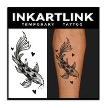 Tatuagem Temporária INKARTLINK Coração Koi - 2 Folhas Tatuagem Temporária INKARTLINK Coração Koi - 2 Folhas