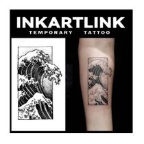 Tatuagem Temporária INKARTLINK Onda do Oceano - 2 Folhas Tatuagem Temporária INKARTLINK Onda do Oceano - 2 Folhas