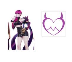 Tatuagem Temporária K/Da Evelynn Cosplay Coração Roxo