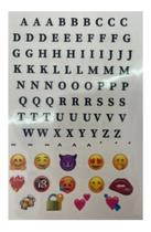 Tatuagem Temporária Letras A A Z Coração Boca Emoticon