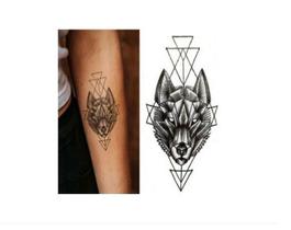 Tatuagem Temporária Lobo Preto Sem Gênero Pequena