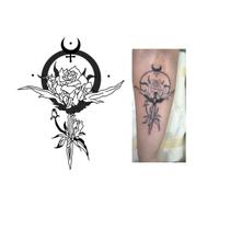 Tatuagem Temporária Lua Rosa Adaga