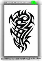 Tatuagem Temporária Maori Tribal Masculino e Feminino - 10x15cm - Tattoo Happy