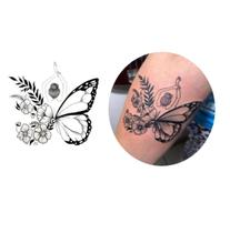 Tatuagem Temporária Mulher Asas Borboleta