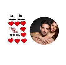 Tatuagem Temporária Namorados Declaração Coração