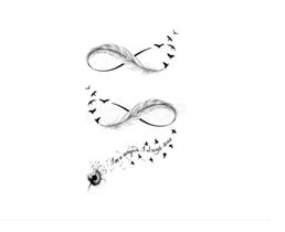 Tatuagem Temporária Pássaros Infinito Pequena Delicada