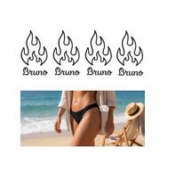 Tatuagem Temporária Personalizada Fogo Minimalista com Nome Tatuagem Temporária Personalizada Fogo Minimalista com Nome
