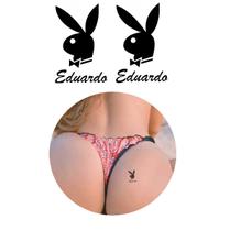 Tatuagem temporária personalizada nome coelho playboy