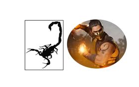 Tatuagem temporária Scorpion escorpião cosplay Mortal Kombat