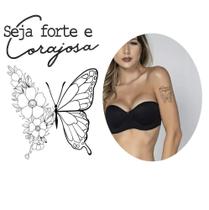 Tatuagem Temporária Seja Corajosa Borboleta