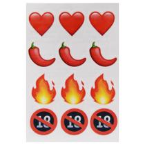 Tatuagem Temporária Sexy Coração Pimenta e Foguinho 12 Desenhos Ousados