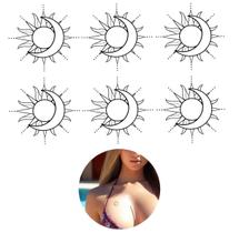 Tatuagem Temporária Sol Lua Moda Do Ano