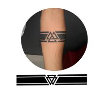 Tatuagem Temporária Triângulos Entrelaçados Almas Faixa