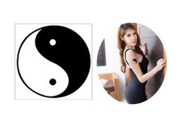 Tatuagem Temporária Yin Yang Asiático Japão 7,5x7,5 CM