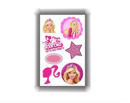 Tatuagem Temporárias Barbie Desenhos tema aniversário Infantil