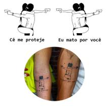 Tatuagem temporárias casal Cê me protege eu mato por você Tatuagem temporárias casal Cê me protege eu mato por você