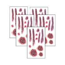 Tatuagens Falsas 3D Com Efeito De Cicatriz, 10 Peças, Realistas, Temporárias, Para Corpo E Rosto,
