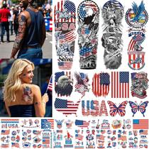 Tatuagens temporárias Aresvns Independence Day USA Flag x32