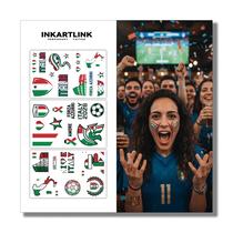 Tatuagens temporárias da bandeira da Itália INKARTLINK, 3 unidades, à prova dágua Tatuagens temporárias da bandeira da Itália INKARTLINK, 3 unidades, à prova dágua