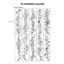Tatuagens Temporárias De Borboleta E Flor Preta Para Mulheres, 10 Peças De Tatuagens Falsas De Longa