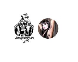 Tatuagens Temporárias Demonios Fem Amor Dark Estilo Tatuagens Temporárias Demonios Fem Amor Dark Estilo