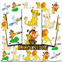 Tatuagens temporárias Disney Lion King 72 unidades, festa infantil de 5 x 5 cm