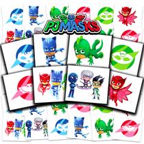 Tatuagens Temporárias Disney PJ Masks - 72 Unidades (5x5cm) - Para Crianças