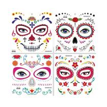 Tatuagens Temporárias Impermeáveis De Caveira La Catrina Para O Dia Dos Mortos E Halloween, Tatuagens Temporárias Impermeáveis De Caveira La Catrina Para O Dia Dos Mortos E Halloween,