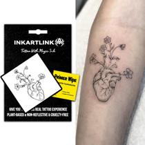 Tatuagens Temporárias INKARTLINK Coração com Flor à Prova d'Água Tatuagens Temporárias INKARTLINK Coração com Flor à Prova d'Água